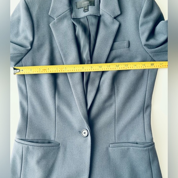 J Crew Womens 4 Bonded Crepe one button Blazer Jacket Slate Gray - Picture 10 of 10
